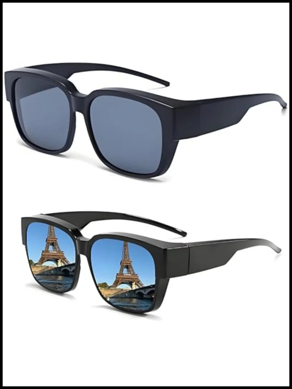 Polarized Clip On Sunglasses Fit Over Glasses Flip Up Driving Fishing